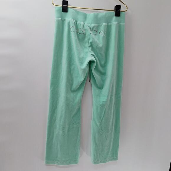 Vintage Bebé Couture Pants Womens Size Medium Green Track Pants Drawstring - Picture 9 of 11